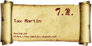 Tax Martin névjegykártya