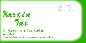 martin tax business card